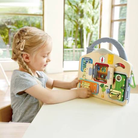 Tablero de cerraduras para niños Hape Toys Juguetes Sensoriales