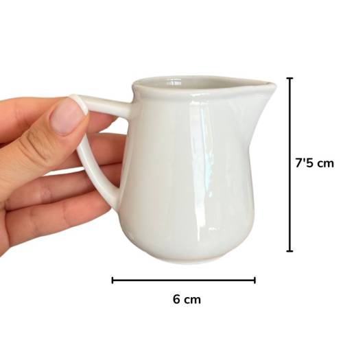 Jarra blanca leche con asa - 130 ml  Utensilios de cocina