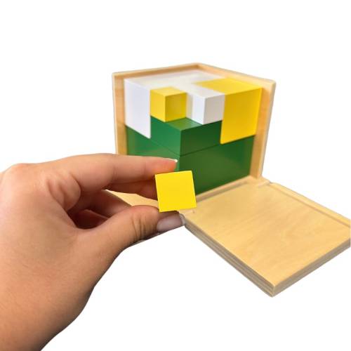 Poder de 2 cubos Montessori para todos Geometría y Álgebra