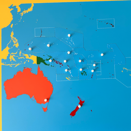 Mapa de Oceanía Montessori para todos Geografía 2