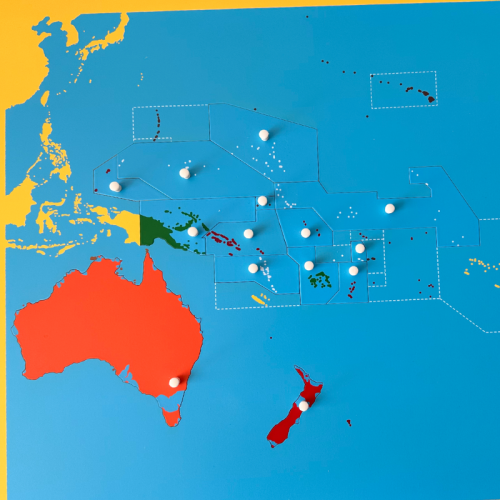 Mapa de Oceanía Montessori para todos Geografía