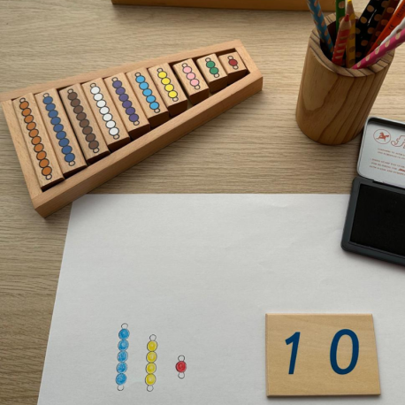 Cunei di perle Montessori da 1 a 10