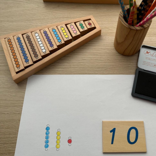 Cunei di perle Montessori da 1 a 10