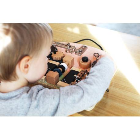 Tablero de motricidad Cierres y fijaciones  Juguetes Sensoriales