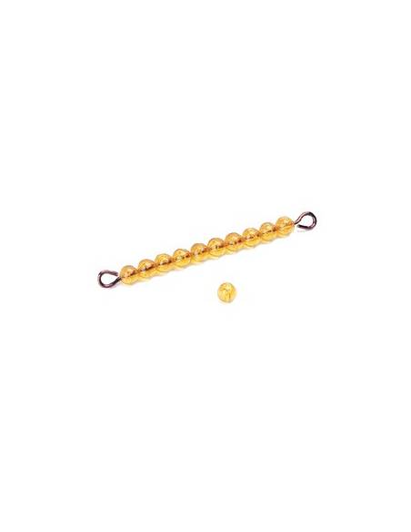 Caja de perlas doradas (9 unidades - 9 decenas)  Contar del 0 al 100