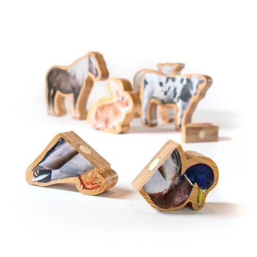 Figuras de bambú animales de la granja