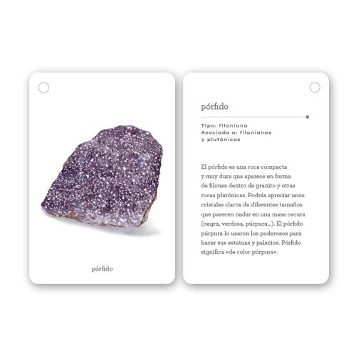 Llavero de tarjetas - Rocas  Fósiles y minerales