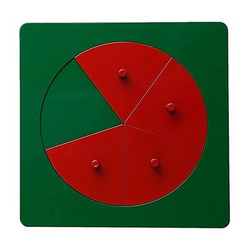 Fracciones en metal con bandeja Montessori para todos Fracciones