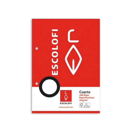 Recambio Pauta Cuarto 3,5 100 hojas 70 gr  Libretas, papel y lápices