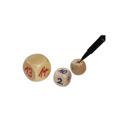 Dados de madera en blanco - 2 cm