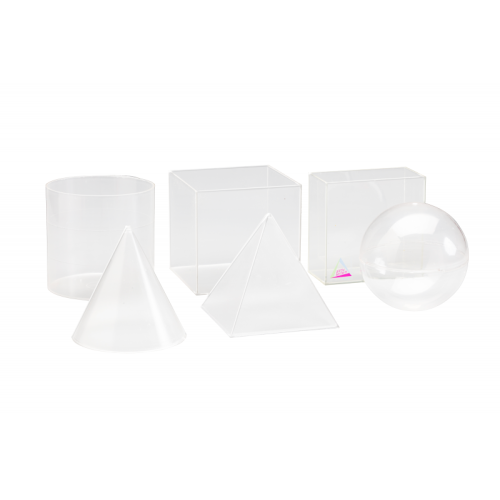 Juego de figuras geométricas transparentes