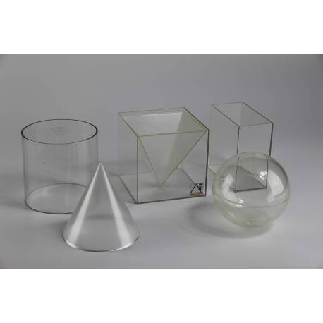 Juego de figuras geométricas transparentes  Geometría 2