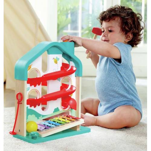 Casita Pista de bolas con xilófono Hape Toys Juguetes Sensoriales