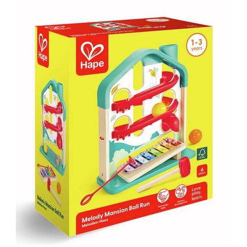 Casita Pista de bolas con xilófono Hape Toys Juguetes Sensoriales