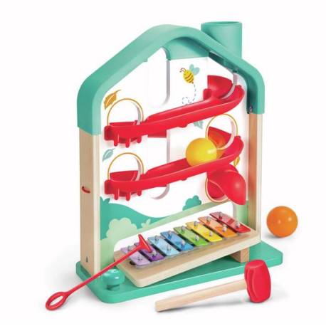 Casita Pista de bolas con xilófono Hape Toys Juguetes Sensoriales