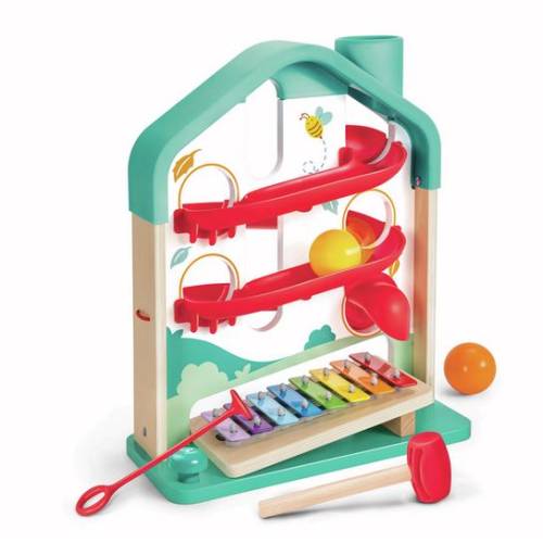 Casita Pista de bolas con xilófono Hape Toys Juguetes Sensoriales