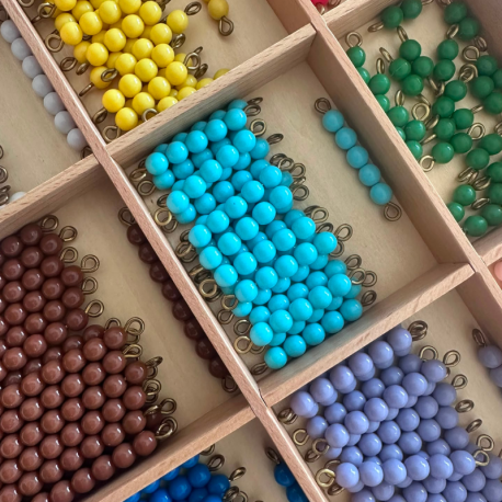 Scatola delle perle Montessori per la moltiplicazione 2