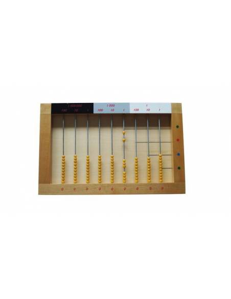 Ábaco de perlas doradas