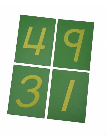 Números de lija sobre  base de madera