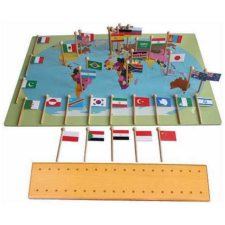 Mapa del mundo con banderas