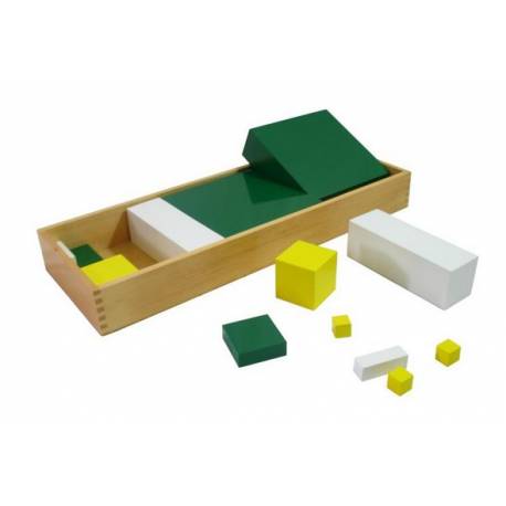 Poder de 3 cubos Montessori para todos Geometría y Álgebra