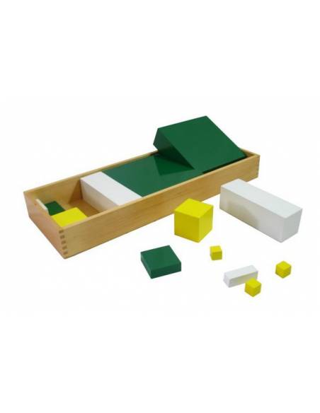 Poder de 3 cubos Montessori para todos Geometría y Álgebra