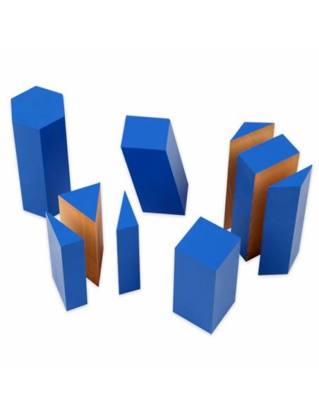 Bloques azules de volumen Montessori para todos Geometría y Álgebra