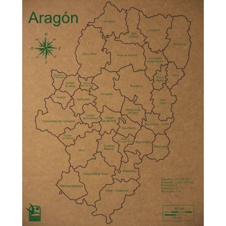 Mapa Puzzle de Galicia en Madera