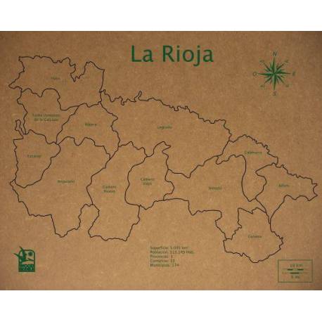 Mapa Puzzle de La Rioja en Madera  Geografía