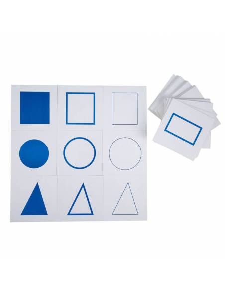 Tarjetas para la bandeja presentación Gabinete Geométrico Montessori para todos Sensorial