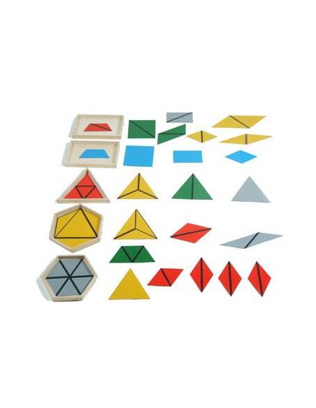 Triángulos constructivos (Pack 5 cajas) Montessori para todos Sensorial