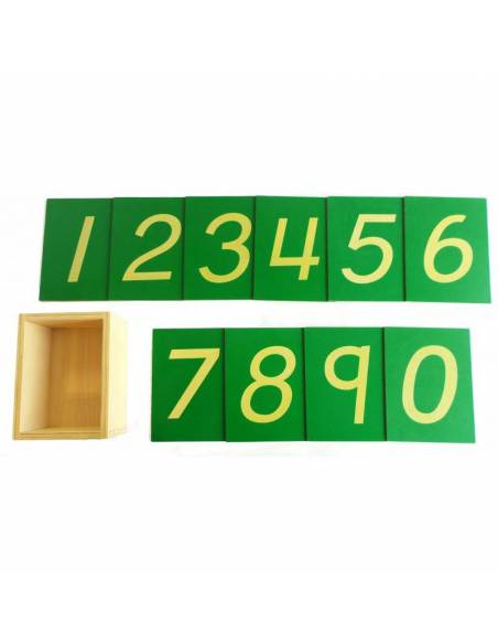 Números de lija sobre  base de madera