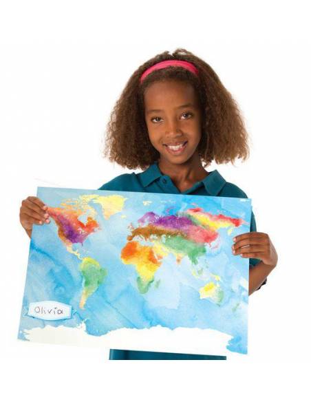 Mapa del mundo para colorear (Pack de 24)  Geografía
