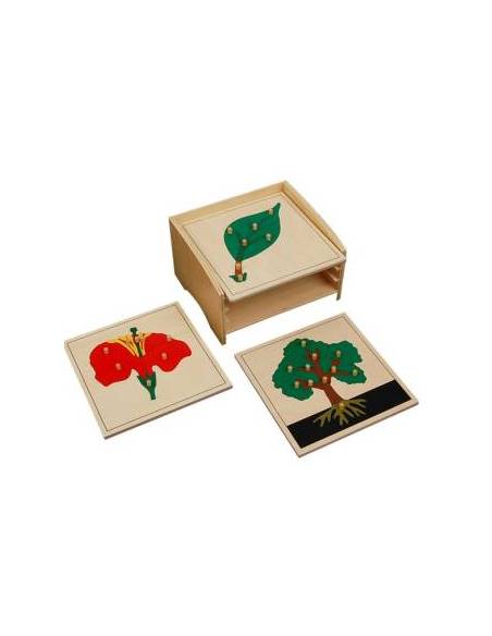 Módulo de madera para tres puzzles