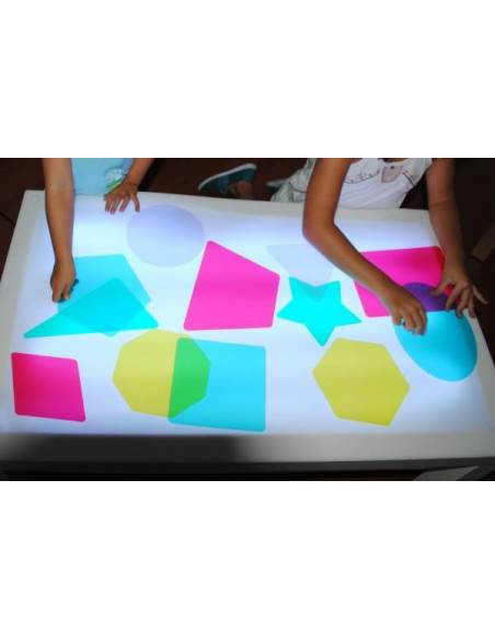 Formas 2D translúcidas para mesa de luz