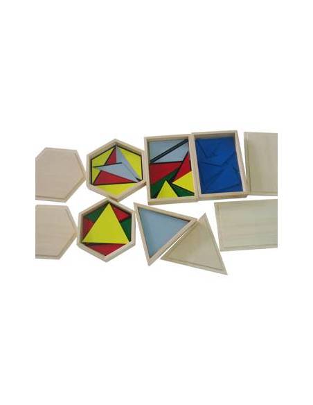 MINI - Triángulos constructivos (Pack 5 cajas) Montessori para todos Sensorial