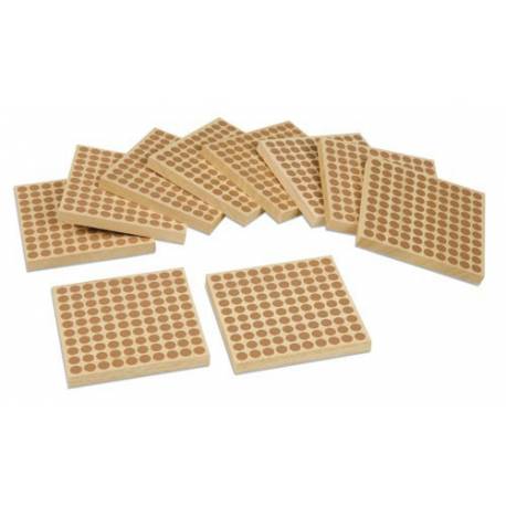 45 cuadrados de 100 en madera Montessori para todos Sistema Decimal 2
