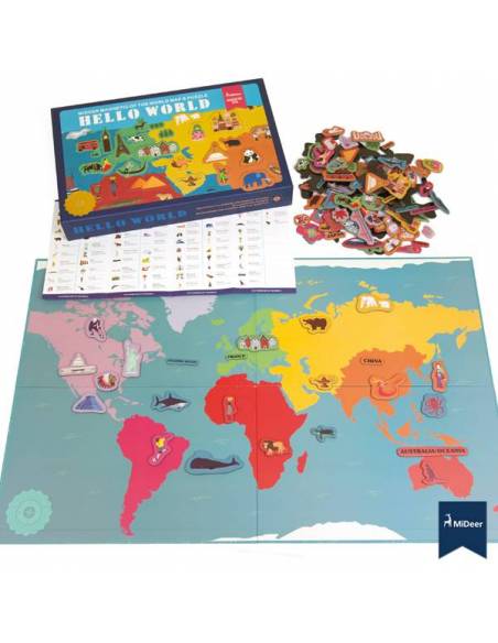 Mapa del mundo con imanes