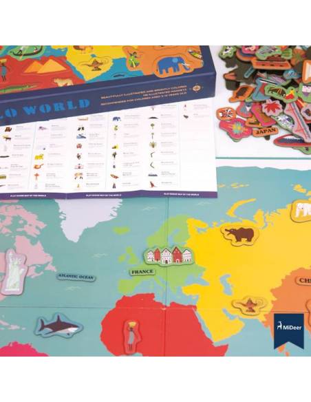 Mapa del mundo con imanes