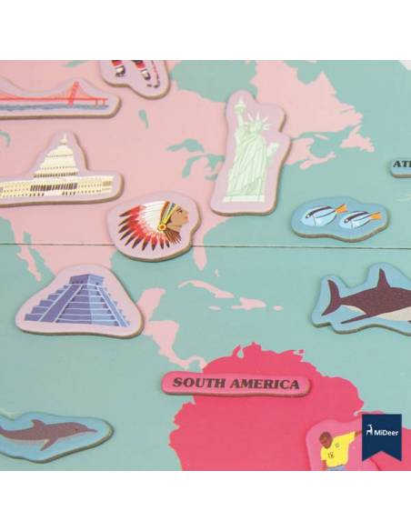 Mapa del mundo con imanes