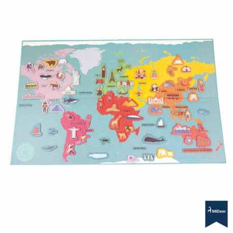 Mapa del mundo con imanes