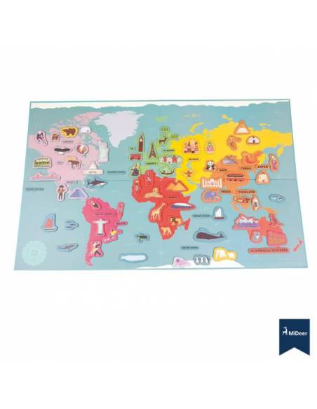 Mapa del mundo con imanes MiDeer Geografía