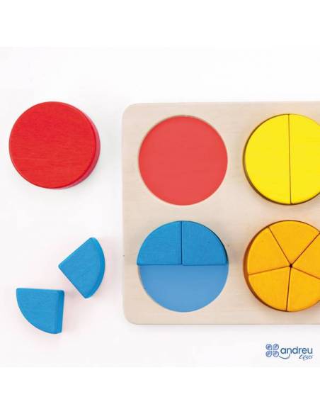 Fracciones circulares en madera