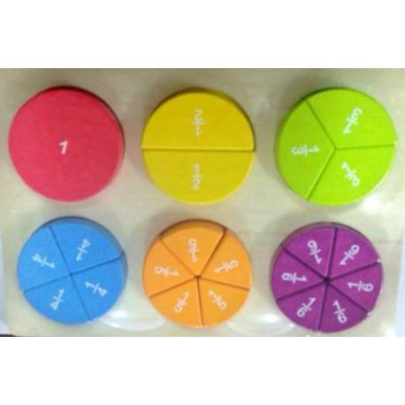 Fracciones circulares en madera