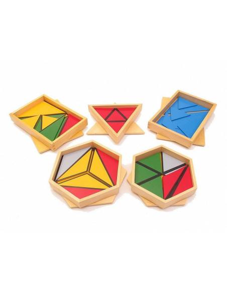 MINI - Triángulos constructivos (Pack 5 cajas) Montessori para todos Sensorial