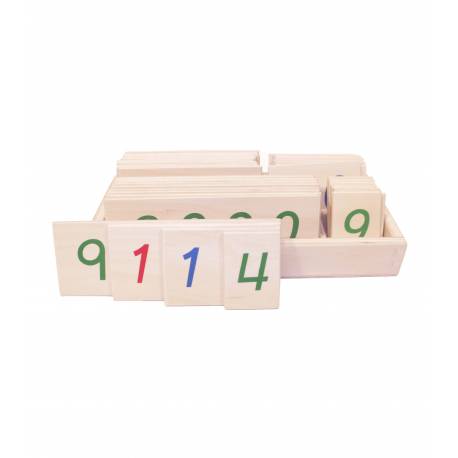 Números largos en madera 1-9000 Montessori para todos Sistema Decimal