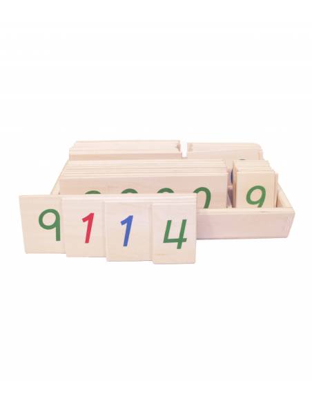 Números largos en madera 1-9000 Montessori para todos Sistema Decimal