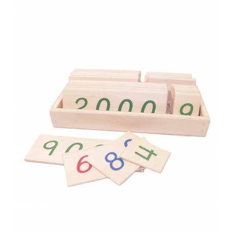 Números largos en madera 1-9000 Montessori para todos Sistema Decimal