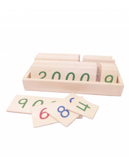 Números largos en caja de madera