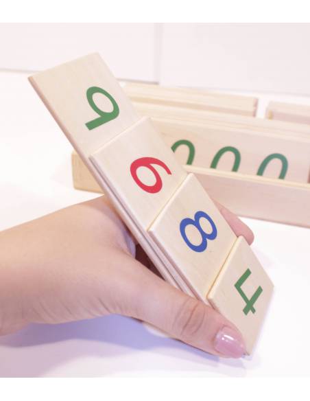 Números largos en madera GRANDES Montessori para todos Sistema Decimal